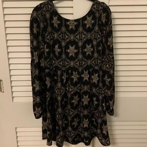NWOT! Sage black/gold mini dress open back, size M